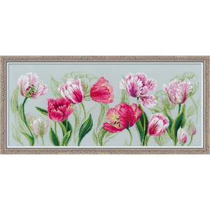 Borduurblad productfoto Borduurpakket Riolis ‘Spring Tulips'