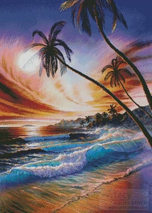 Borduurblad productfoto Patroon Artecy ‘Tropical Beach’