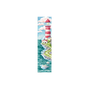 Borduurblad productfoto Borduurpakket Adriana Bookmark ‘Road To The Lighthouse’