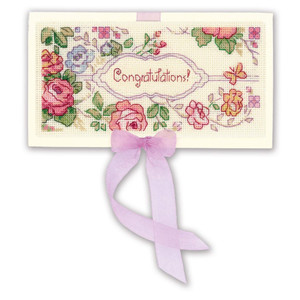 Borduurblad productfoto Borduurpakket Riolis ‘Card Congratulations’