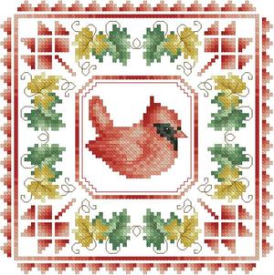 Borduurblad productfoto Patroon Kitty & Me Designs 'Little Bird Quilts Autumn'