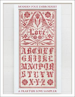 Borduurblad productfoto Patroon Modern Folk Embroidery 'A Fraktur Love Sampler' 2