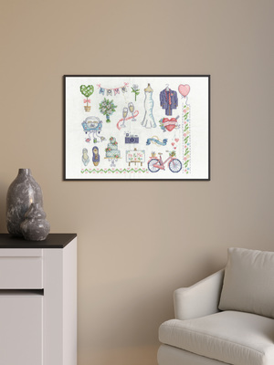 Borduurblad productfoto Patroon 'Wedding Sampler' - Maria Diaz