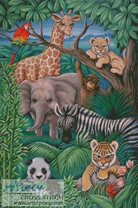 Borduurblad productfoto Patroon Artecy 'Animal Kingdom'