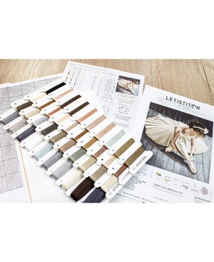 Borduurblad productfoto Borduurpakket Letistitch ‘Little Ballerina Girl' 2