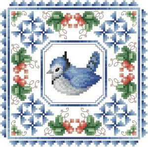 Borduurblad productfoto Patroon Kitty & Me Designs 'Little Bird Quilts Winter'