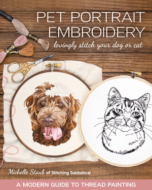 Borduurblad productfoto Boek Michelle Staub 'Pet Portrait Embroidery'
