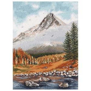 Borduurblad productfoto Borduurpakket Oven ‘Autumn in the mountains’