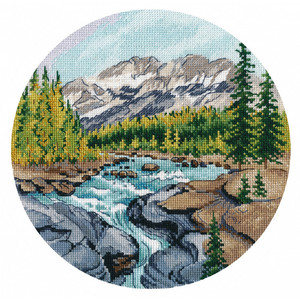 Borduurblad productfoto Borduurpakket Oven ‘Canada Johnston Canyon’