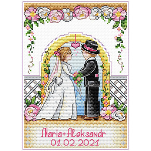 Borduurblad productfoto Borduurpakket MP Studia ‘Wedding card’