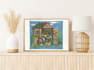 Borduurblad productfoto Patroon Huisjes - Maria Diaz