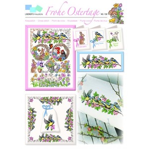 Borduurblad productfoto Lindner Kreuzstitche Leaflet 'Frohe Ostertage 138'