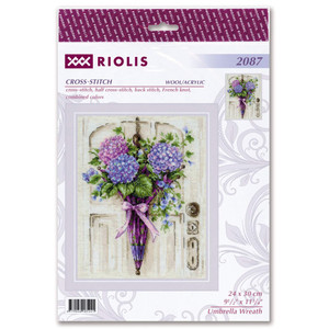 Borduurblad productfoto Borduurpakket Riolis ‘Umbrella Wreath’ 2