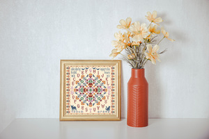 Borduurblad productfoto Patroon Circle of Life merklap - Loes de Kleuver