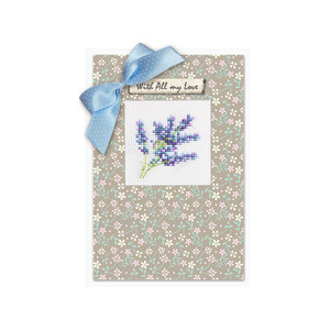 Borduurblad productfoto Borduurpakket Luca-S ‘Postcard Lavendel’