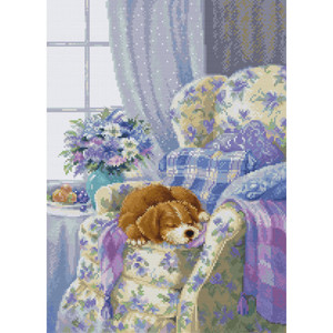 Borduurblad productfoto Borduurpakket Luca-S ‘Cozy Armchair’