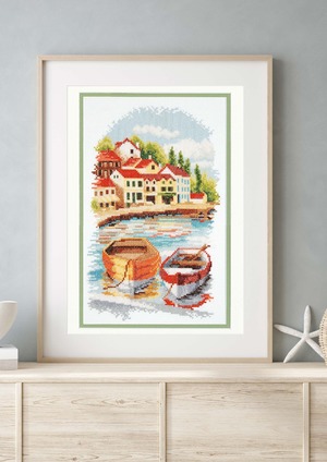 Borduurblad productfoto Patroon Roeibootjes - Vervaco