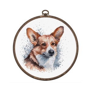 Borduurblad productfoto Borduurpakket Luca-S ‘Welsh Corgi’