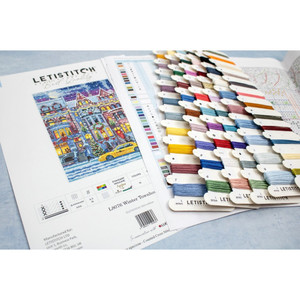 Borduurblad productfoto Borduurpakket Leti Stitch ‘Winter Townhouse’ 2