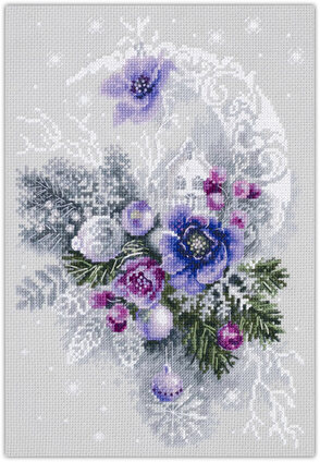 Borduurblad productfoto Borduurpakket Magic Needle ‘Magische avond met bloemen’