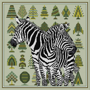 Borduurblad productfoto Patroon Unieke zebra - Loes de Kleuver