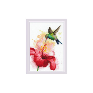 Borduurblad productfoto Borduurpakket Riolis ‘Kolibrie’