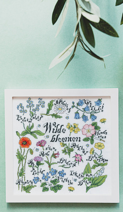 Borduurblad productfoto Patroon Wilde Bloemen - Maria Diaz