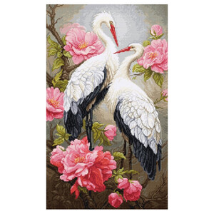 Borduurblad productfoto Borduurpakket Luca-S ‘Lente Ooievaars’