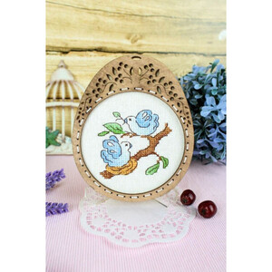 Borduurblad productfoto Borduurpakket MP Studia Houten ornament ‘Lente’ 2