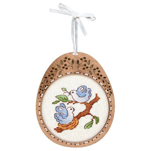 Borduurblad productfoto Borduurpakket MP Studia Houten ornament ‘Lente’