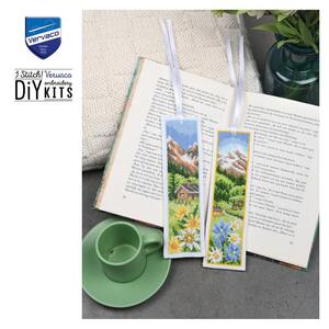 Borduurblad productfoto Borduurpakket Vervaco Boekenleggers set van 2 ‘Alpenweide’ 2