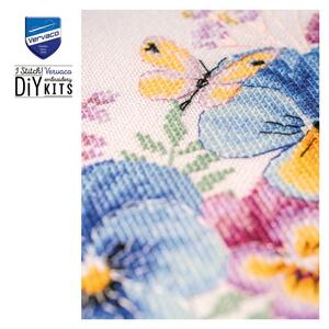 Borduurblad productfoto Borduurpakket Vervaco ‘Violetjes en Grassen’ 2
