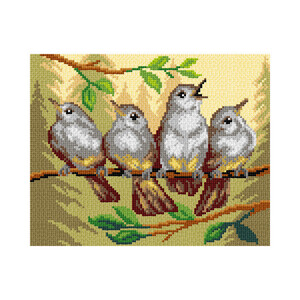 Borduurblad productfoto Voorbedrukt canvas ‘On a Twig’
