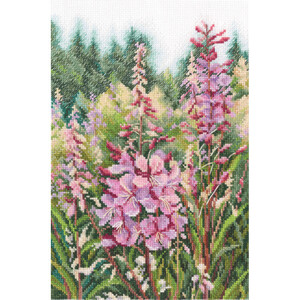 Borduurblad productfoto Borduurpakket RTO ‘Raspberry Candles of Willowherbs’