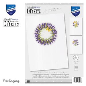 Borduurblad productfoto Borduurpakket Vervaco Wenskaarten 3 stuks ‘Lavendel’ 2