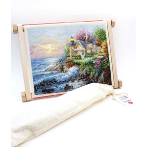 Borduurblad productfoto Houten borduurframe met clips 40 x 56 cm 2
