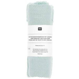 Borduurblad productfoto Rico Design Washandje van biologisch katoen - mint 2