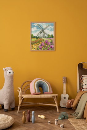 Borduurblad productfoto Patroon Poldermolen in tulpenveld- Maria Diaz 2