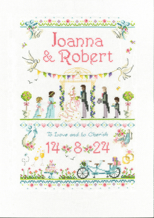 Borduurblad productfoto Patroon Wedding Sampler - Maria Diaz