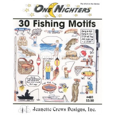 Borduurblad productfoto One Nighters 30 Fishing Motifs