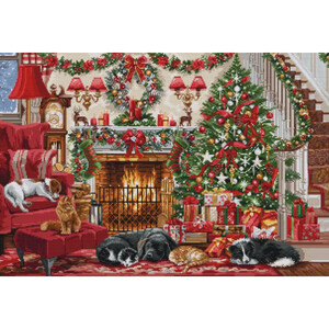 Borduurblad productfoto Borduurpakket Luca-S ‘Cosy Fireplace’