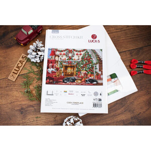 Borduurblad productfoto Borduurpakket Luca-S ‘Cosy Fireplace’ 2
