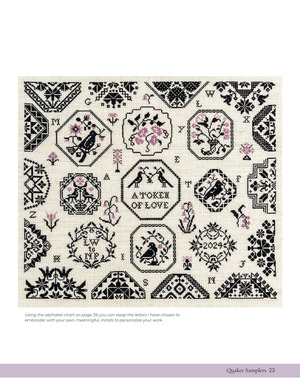 Borduurblad productfoto Boek Quaker Samplers - Lesley Wilkins 2