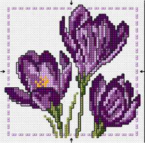 Borduurblad productfoto Patroon Krokusjes - Loes de Kleuver