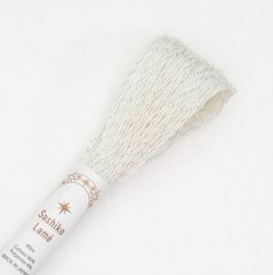 Borduurblad productfoto Sashiko borduurgaren - wit lamé