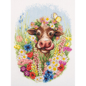 Borduurblad productfoto Borduurpakket Panna ‘Sunny the Cow’