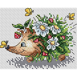 Borduurblad productfoto Borduurpakket MP Studia ‘Spring Hedgehog’