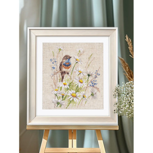 Borduurblad productfoto Borduurpakket Alisa ‘The Bluethroat’ 2