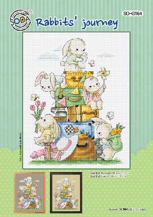 Borduurblad productfoto Patroon Soda Stitch ‘Rabbits’ Journey’