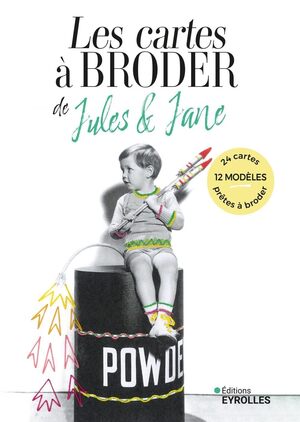 Borduurblad productfoto Boek Les cartes à broder de Jules et Jane: 12 modèles, 24 cartes prêtes à broder